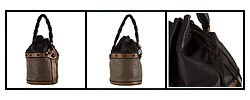 Fendi Medium Grey/ Brown Leather Bucket Tote