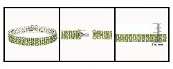 Sterling Silver Peridot Three-tier Bracelet