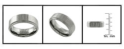 Tungsten Greek Key Comfort Band Ring