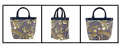 Emilio Pucci Blue Canvas Tote Bag w/ Leather Trim