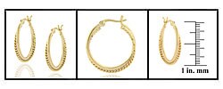 18k Gold Overlay Sterling Silver Hoop Earrings