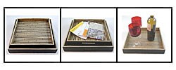 Black and Natural Square Bamboo Tray Set (Vietnam)