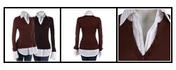 Bette Paige Button Detail Pinstripe Panel Sweater