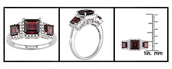 14k White Gold 1/3ct TDW Diamond Garnet Ring
