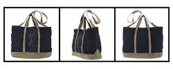 Yves Saint Laurent Large Blue Denim Logo Tote