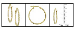 14k Yellow Gold 1/4ct TDW Diamond Hoop Earrings ( H-I, I1-I2 )