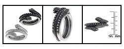 Gerald David Bauman Silver Double-headed Snake Ring