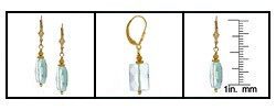 Blue Aqua Quartz Square Earrings (14k gold fill)