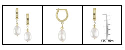 14k Yellow Gold Cultured FW Pearl Drop Earrings
