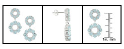 Sterling Silver Blue Topaz Flower Drop Earrings