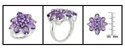 Sterling Silver Amethyst Flower Ring