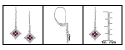 14k White Gold 1/6ct TDW Ruby Diamond Earrings