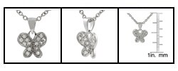 Sterling Silver Butterfly CZ Necklace