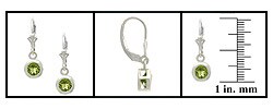 Sterling Silver Peridot Leverback Earrings