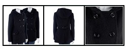 Justsweet Double-breasted Hooded Peacoat