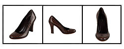 Celine Mahogany Embossed Leather Pumps