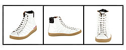 D Squared Men's White Leather High Top Sneakers