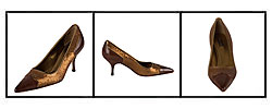 Prada Brown Embellished Leather Sequins Pumps