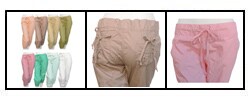 Tulle Cotton Drawstring Capri Pants