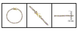 18k Gold/ Sterling Silver Amethyst Bracelet