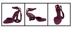 Gucci Purple Suede Pumps with Ankle Tie Strap