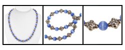 Blue Tiger's Eye Silver Beaded Necklace