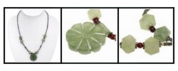 Garnet and Green Jade Necklace
