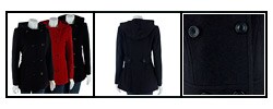 Anne Klein Hooded Wool Coat with Waist Buttons