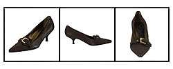 Prada Brown Leather Buckle Pumps