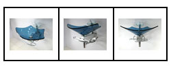 Contemporary Wall-mount Waterfall Blue Sink Vanity