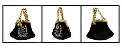 Dolce & Gabbana Velvet Frame Bag w/ Logo Embroidery