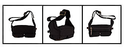 Fendi Black Fabric Fanny Pack with Pouch Pockets