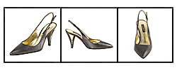 Dolce & Gabbana Dark Grey Leather Sling Back