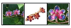 Dancing Blossoms Natural Orchid Gold-plated Brooch (Thailand)