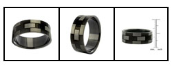 Etched Black Stainless Steel Ring (Case of 2)