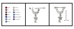 Dangling Flower Body Jewelry (Case of 2)