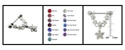 Dangling Crystal Flower Body Jewelry (Case of 2)