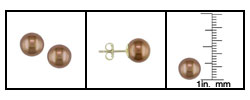 14k Yellow Gold Cultured Freshwater Brown Pearl Earrings (Case of 3)