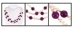 Freshwater Pearl and Amethyst Three-strand Necklace