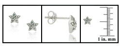 Sterling Silver 1/8ct TDW Diamond Star Earrings