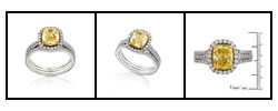18k Gold 3ct TDW Fancy Yellow Diamond Ring