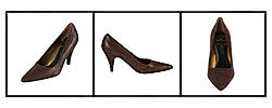 Prada Brown Floral Stitched Leather Pumps