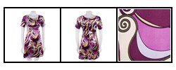 Ruby Printed Charmeuse Empire Waist Dress