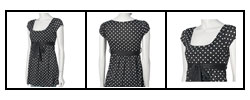 L8ter Black & White Polka Dot Empire Waist Top