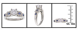 Tacori Platinum CZ Center Sapphire Engagement Ring