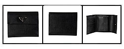 Prada Leather Tri-Fold Wallet with Coin Pocket