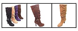 Bamboo by Journee Microsuede Chunky Heel Boots