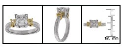 Tacori Platinum CZ & Yellow Diamond Bridal Ring