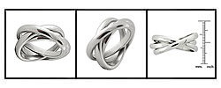 Stainless Steel Three Band Interlocking Ring (Case of 2)