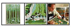 Brazilian Harvests 'Eucalyptus' Original Batik Painting (Brazil)